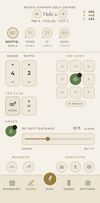The Perch — live in-round scoring