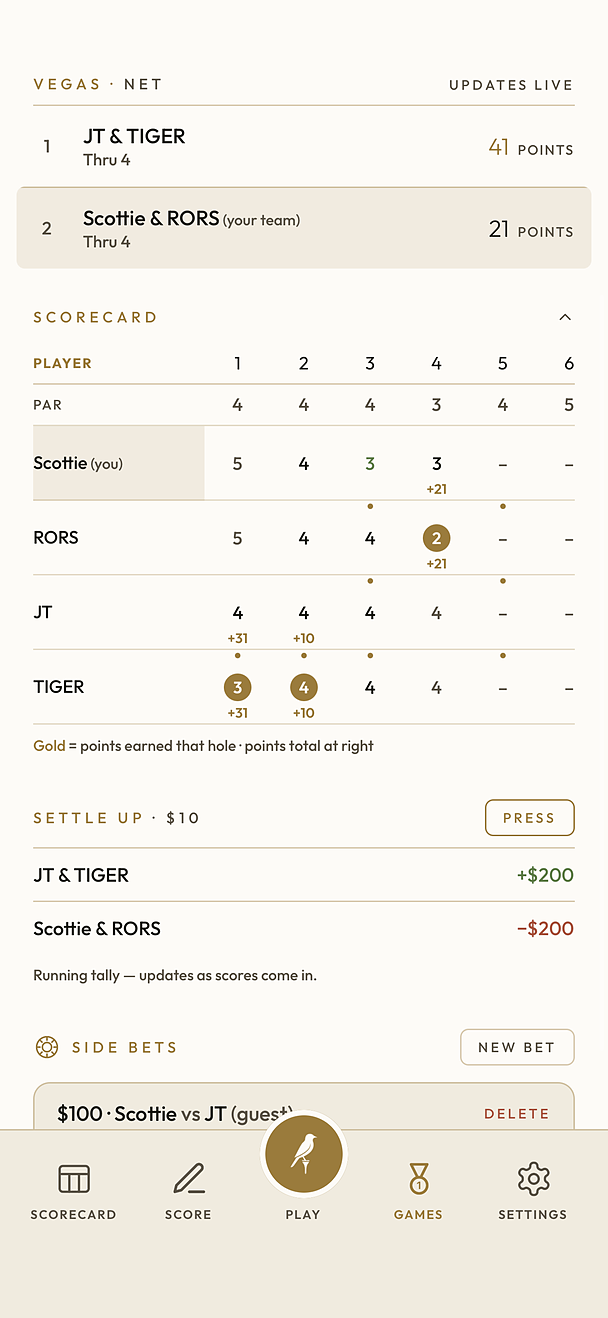 The Perch — live game scoring