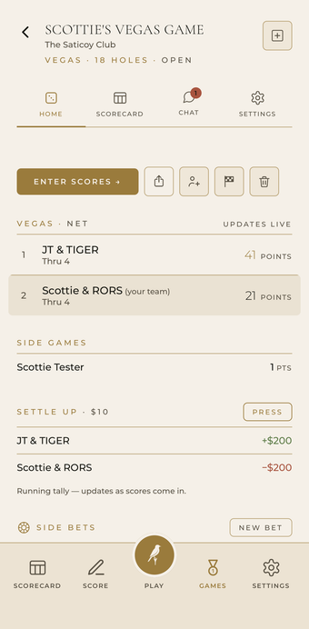 The Perch — live game scoring