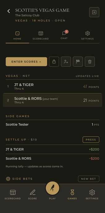 The Perch — live game scoring